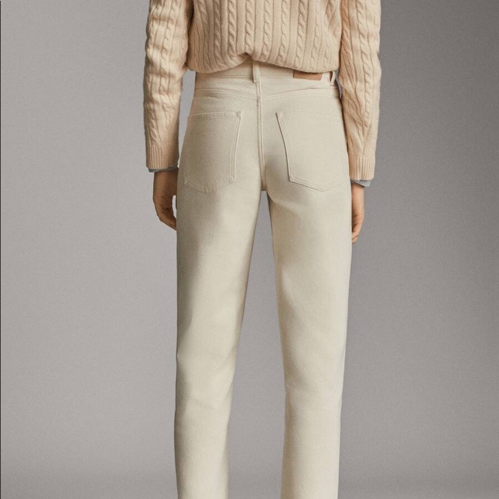 MASSIMO DUTTI Skinny Fit Cream Pants